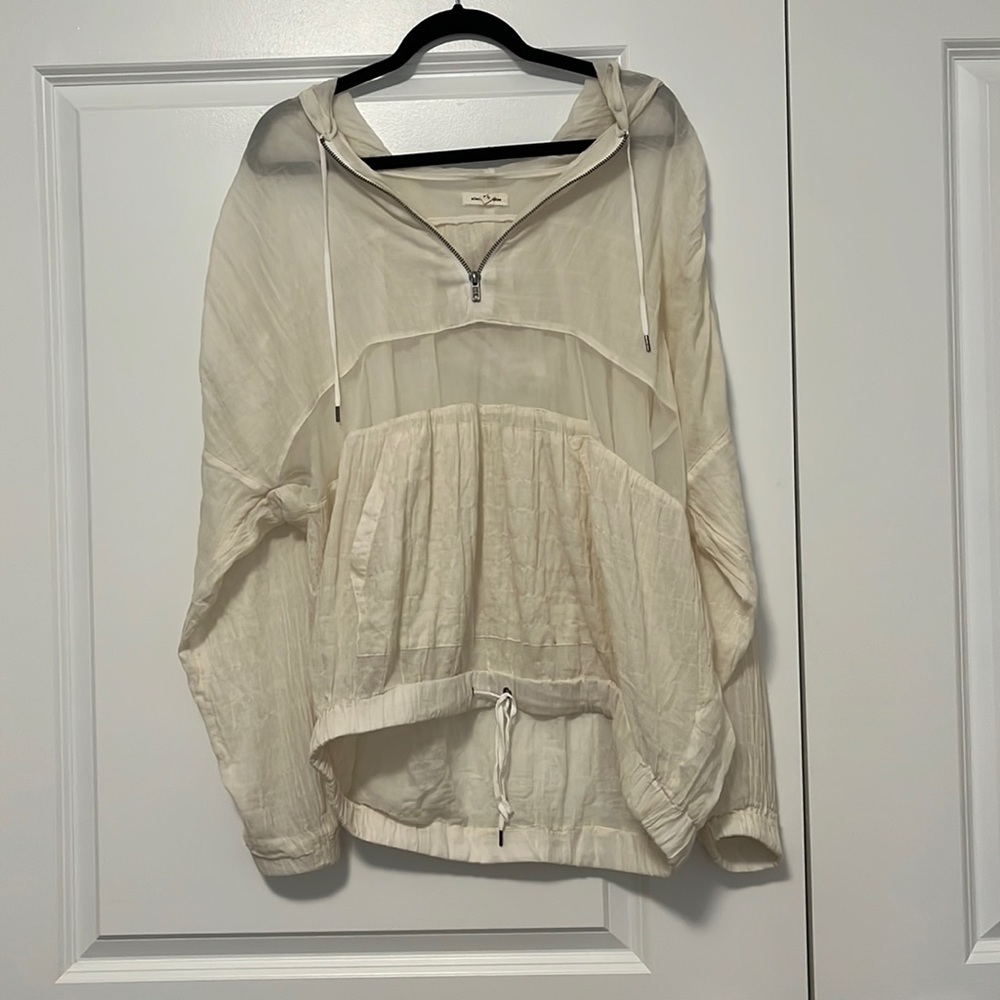 Light-weight baggy quarter-zip hoodie